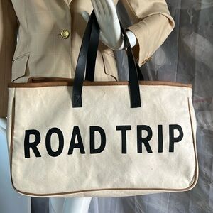 Santa Barbara Design Studio Large Tote Bag 100% Cotton Canvas Leather Handles